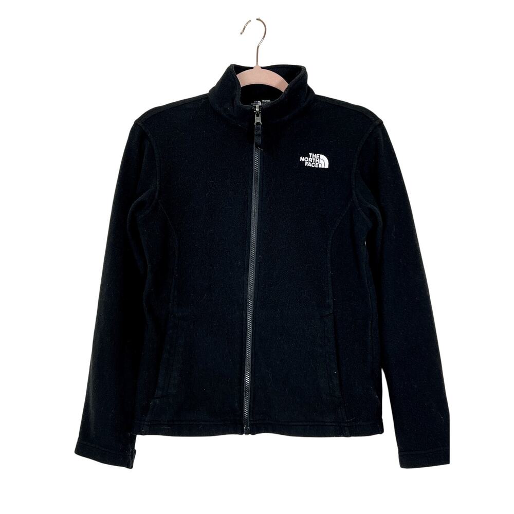 The North Face Childrens Girls Black Fleece Zip Up Long Sleeve Jacket Size L